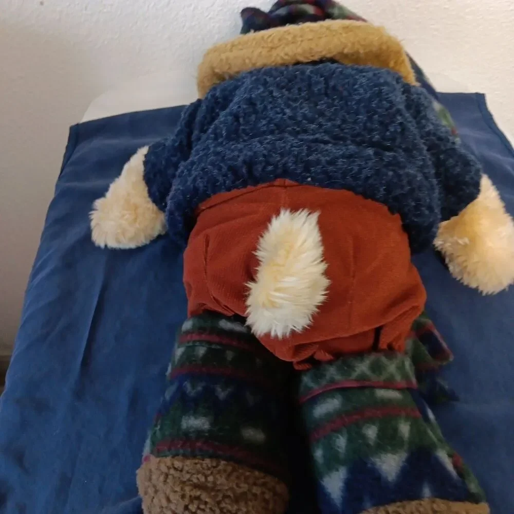 1997 Le Mutt Dog Plush Floppy Dog Outfit Pants Shoes Jacket Stocking Cap Fleece